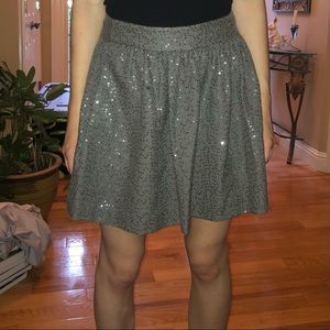 Banana republic sequined taupe skater skirt